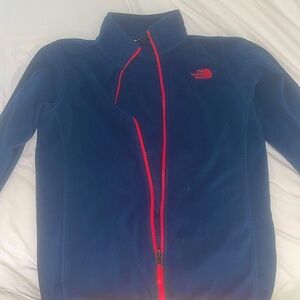 The North Face Teal Fleece Jacket with Red Trim